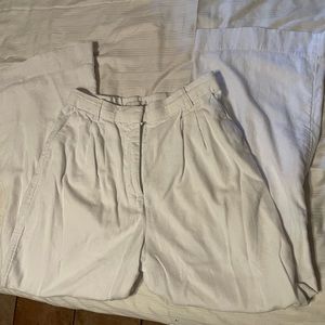 Abercrombie Linen blend tailored wide leg pant white
